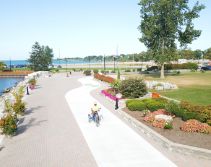 Sailboat on Lake Erie waters near Leamington with calm turquoise waters